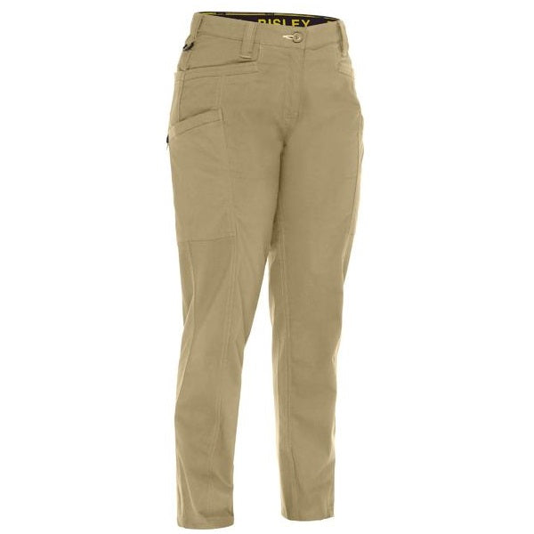 Bisley BPCL6150 Women's X Airflow™ Stretch Ripstop Vented Cargo Workwear Pants in colour Stone - Front view
