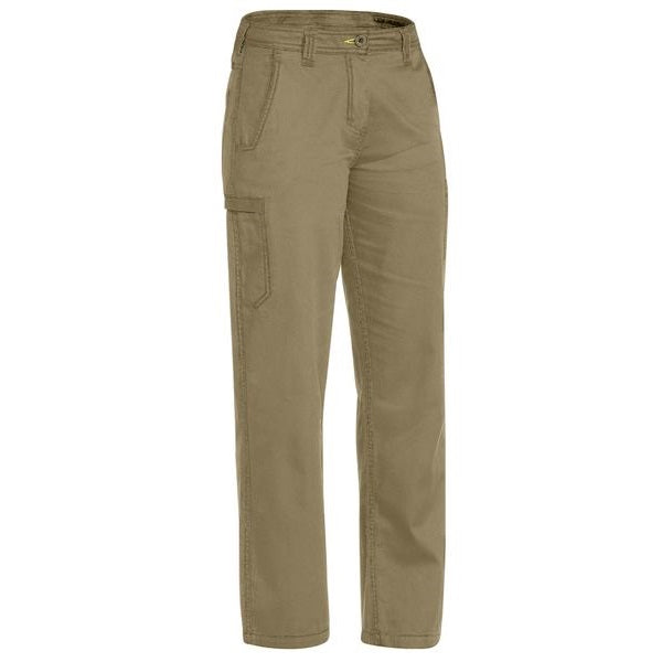 Bisley BPL6431 Women's Cool Vented Lightweight Khaki Coloured Work Pants -Front view