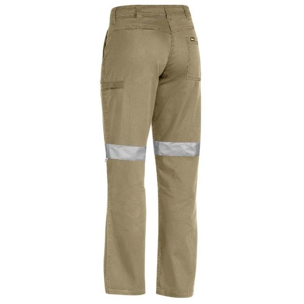 Bisley BPL6431T Women's Taped Cool Cargo Pants Khaki Colour - Back View