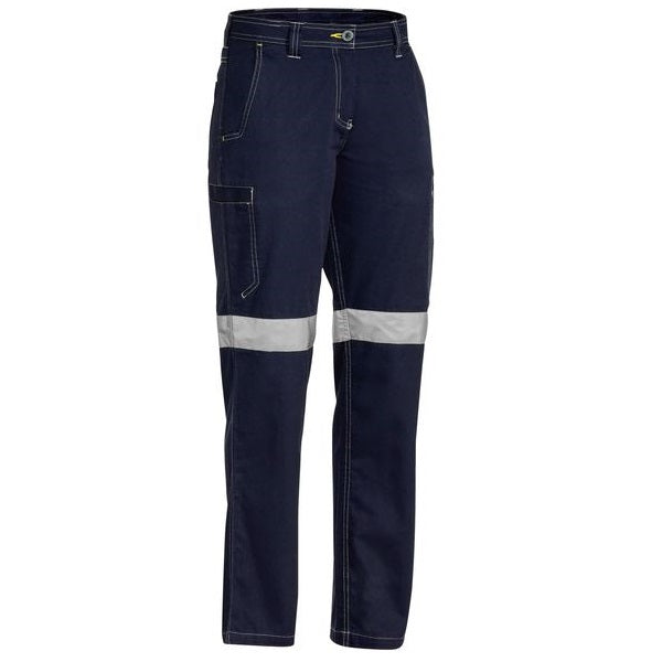 Bisley BPL6431T Ladies Taped Cool Workwear Cargo Pants Navy Colour -Front View
