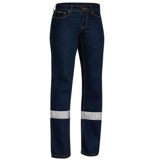 Bisley BPL6712T Women's Taped Stretch Denim Work Jeans - Front view