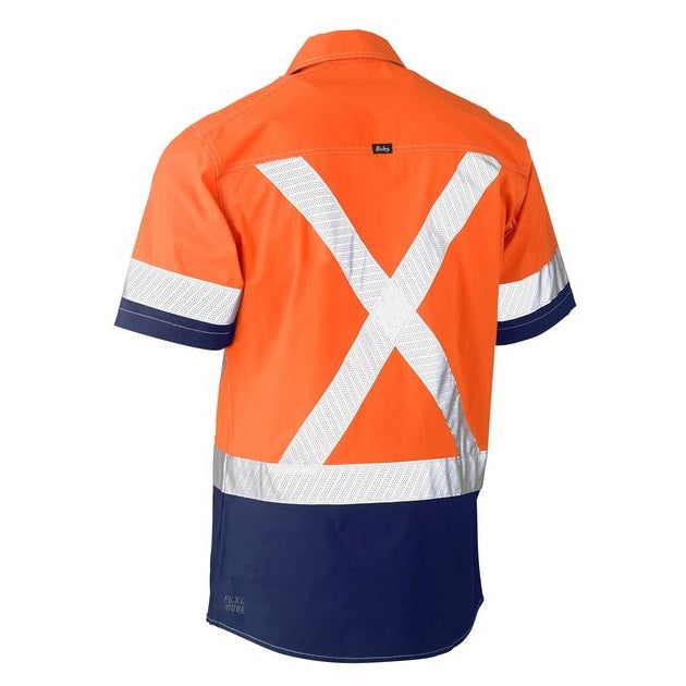 Bisley BS1177XT Flex & Move Two Tone Hi Vis Stretch Utility S/S Shirt