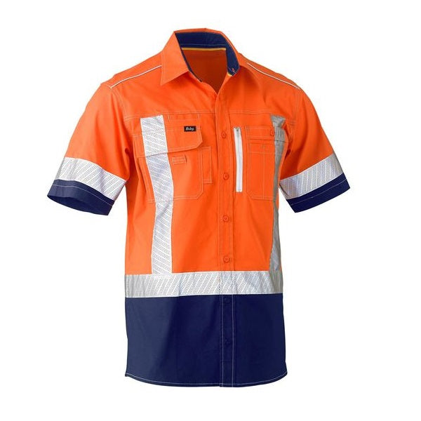 Bisley BS1177XT Flex & Move Two Tone Hi Vis Stretch Utility S/S Shirt