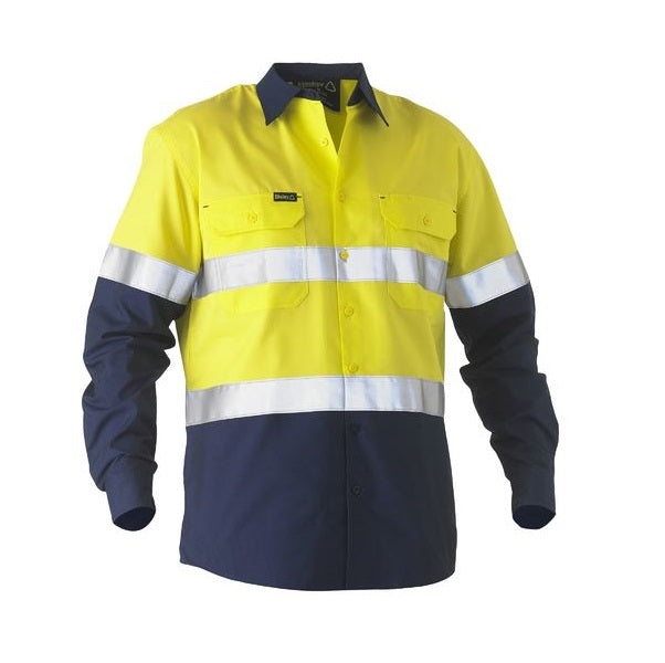 Bisley BS6996T Taped Two Tone HiVs Recycled Drill Shirt