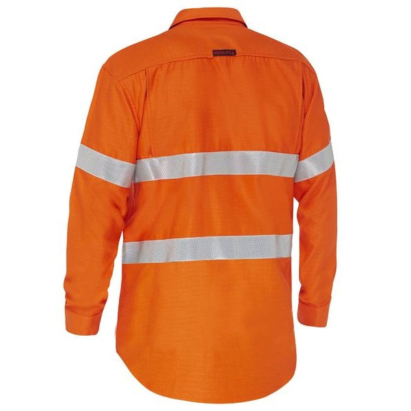 Bisley BS8439T Apex 185 Taped Hi Vis FR Ripstop Vented Shirt