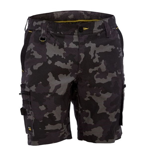 Bisley BSHC1337 Flex and Move Stretch Canvas Camo Cargo Short - Limited Edition