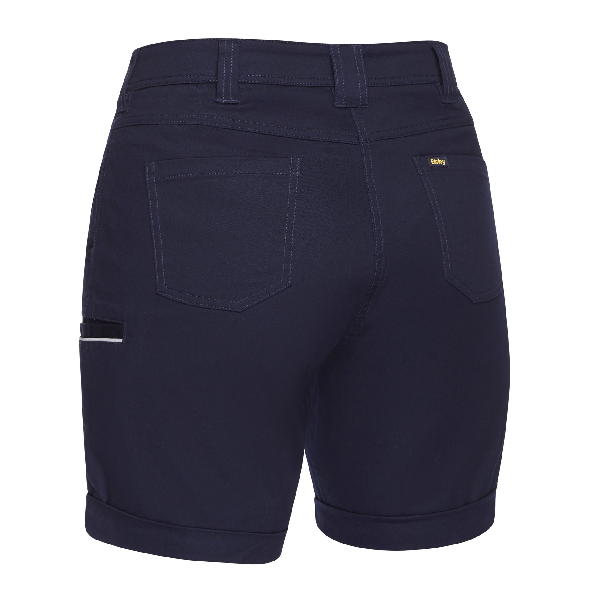 Bisley BSHL1015 Women's Stretch Cotton Shorts - Navy colour - Back view