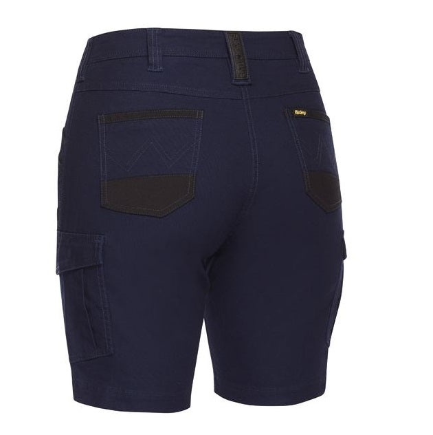 Bisley Navy BSHL1044 Women's Flex&Move™ Cargo Work Shorts -Back view