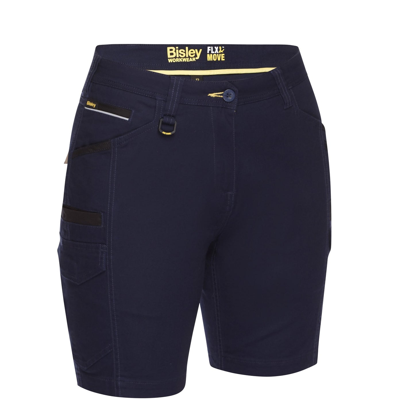 Bisley Navy BSHL1044 Women's Flex&Move™ Cargo Work Shorts - Front view
