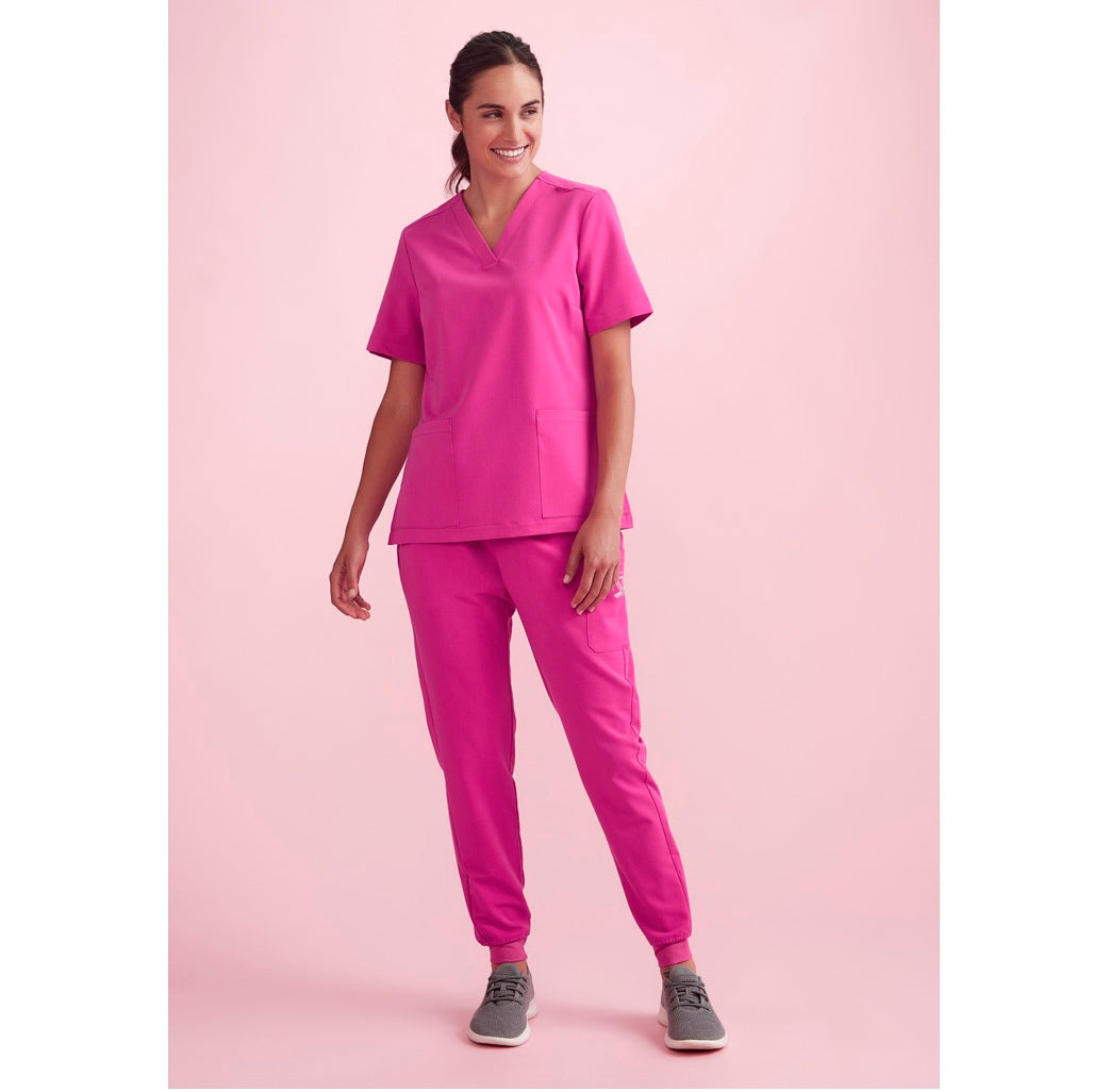 Biz Care CSP241LL Womens Pink Jogger Scrub Pant