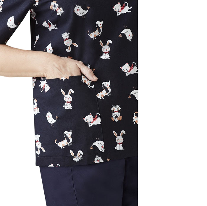 Biz Care CST147LS Womens Best Friends Scrub Top