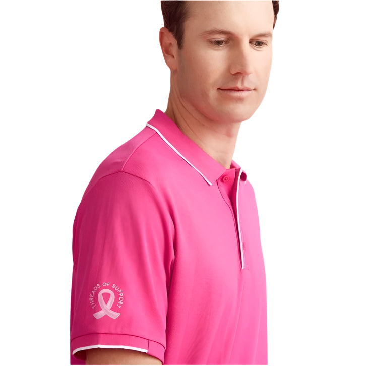Biz Care CST313MS Mens Pink Short Sleeve Polo