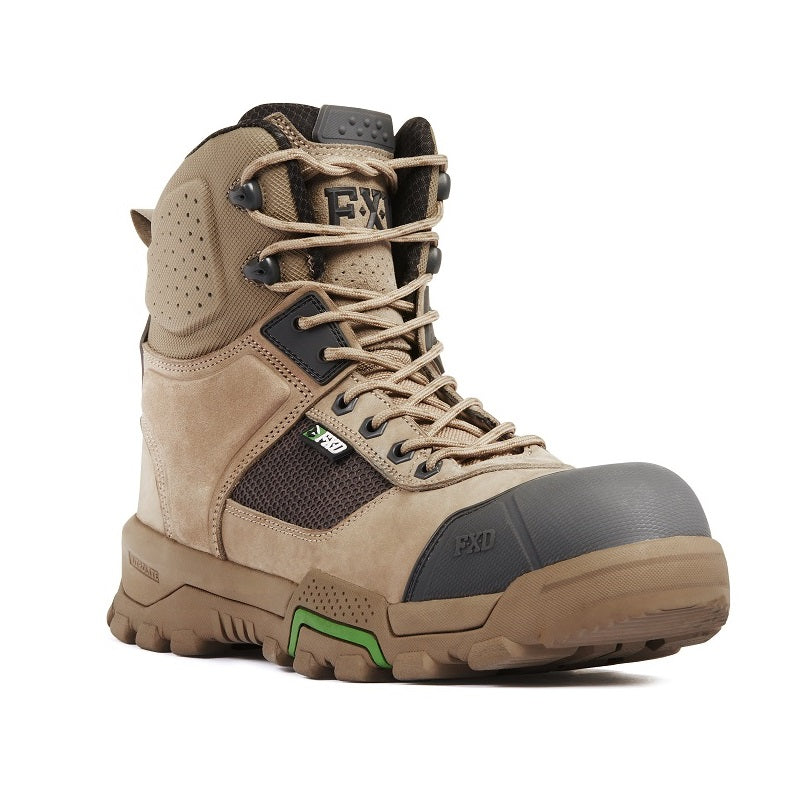 FXD WB-1 High Cut Work Safety Boots colour Stone  - Mens Work Boots with Bump Cap