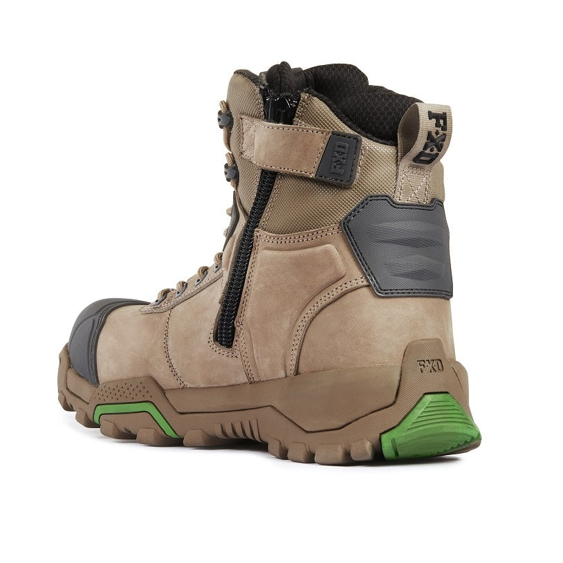 FXD WB-1 High Cut Work Safety Boots colour Stone  - Mens Work Boots with FXD logo