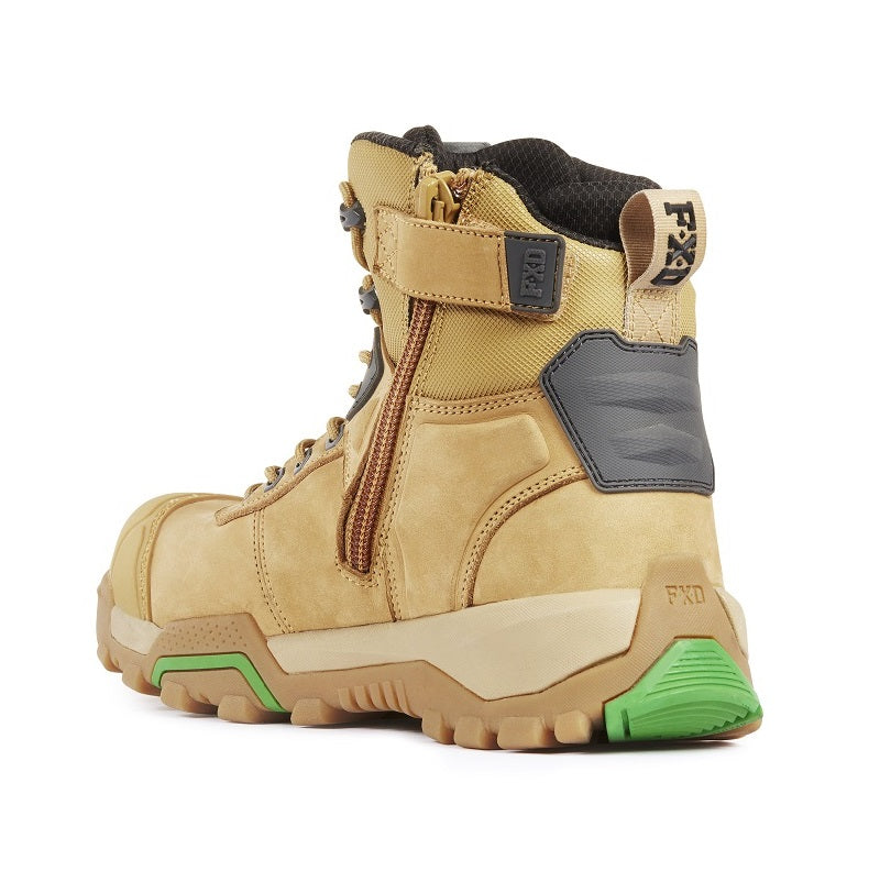 FXD WB-1 High Cut Work Safety Boots colour Wheat Mens Work Boots - back view