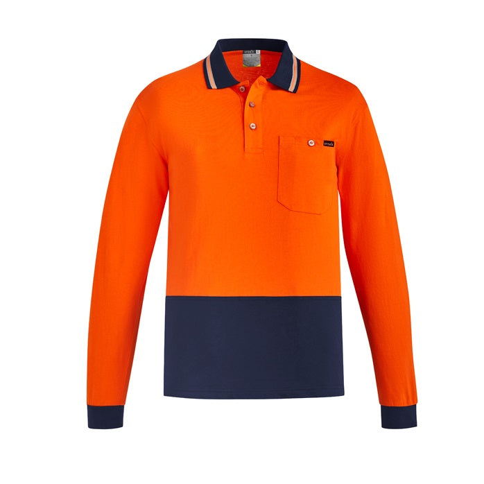 Syzmik ZH430 Mens HiVis Cotton L/S Polo