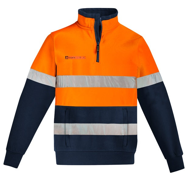 Syzmik ZT150 Mens Orange Flame HRC 2 Hoop Taped 1/4 Zip Brushed Fleece
