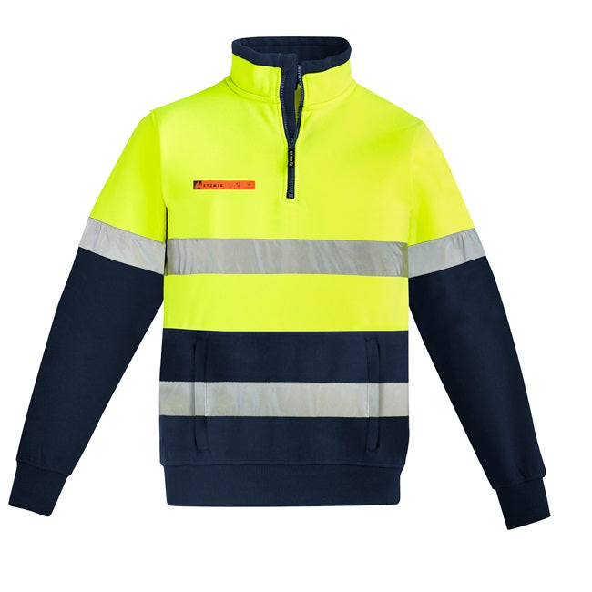 Syzmik ZT150 Mens Orange Flame HRC 2 Hoop Taped 1/4 Zip Brushed Fleece