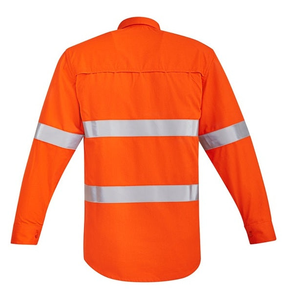 Syzmik ZW145 Mens Orange Flame HRC 2 Hoop Taped Open Front Spliced Shirt