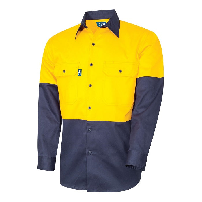 Tru Workwear DS2166 Lightweight Vented L/S Hi-Vis Drill Shirt
