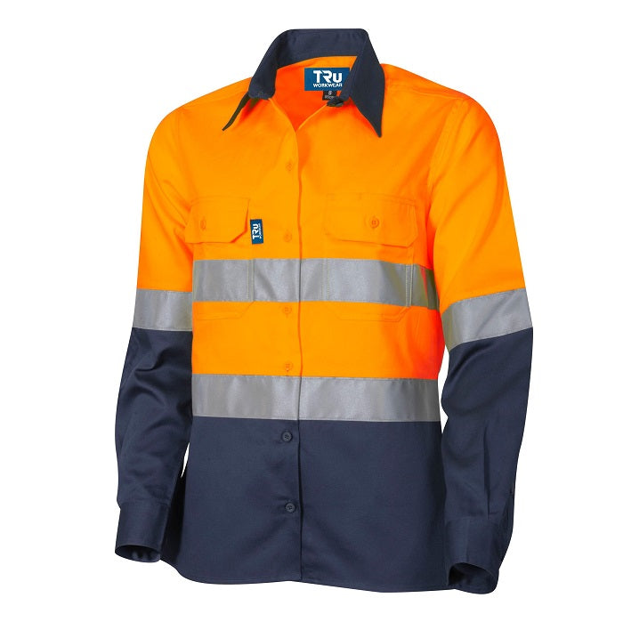 TRu Workwear DSW2166T1 Lightweight Vented L/S Hi-Vis Drill Shirt With 3M Tape
