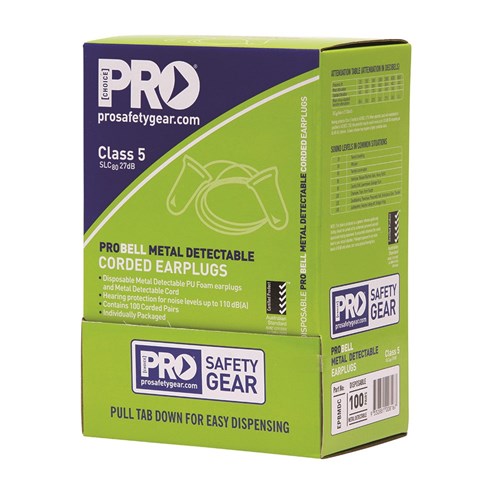Pro Choice EPBMDC Probell Metal Detectable Earplugs Corded - 100 Pairs