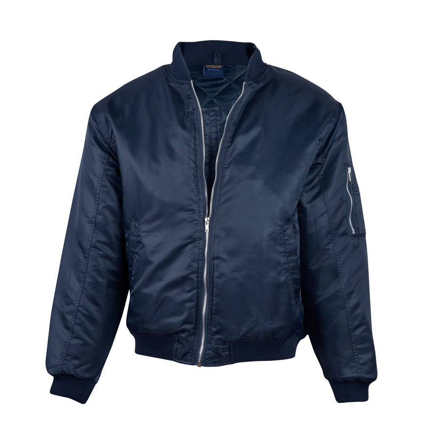 Winning Spirit FJ02 Unisex Flying Navy Bomber Jacket With Concealed Hood - Front view
