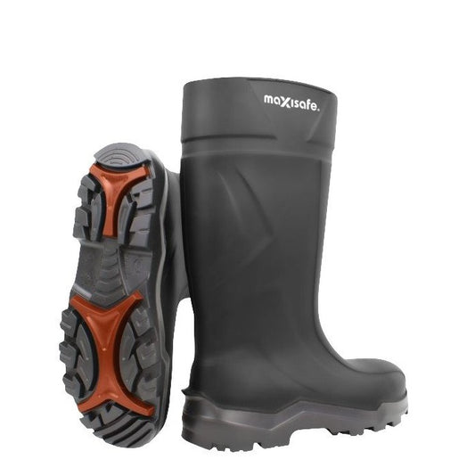 Maxisafe FWS804 XtremeGrip Black Polyurethane Safety Gumboots