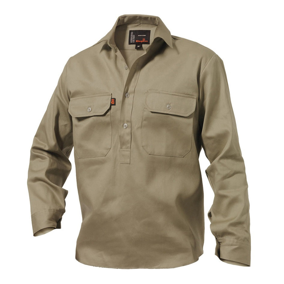 KingGee K04020 Closed Front Drill Long Sleeve Shirt