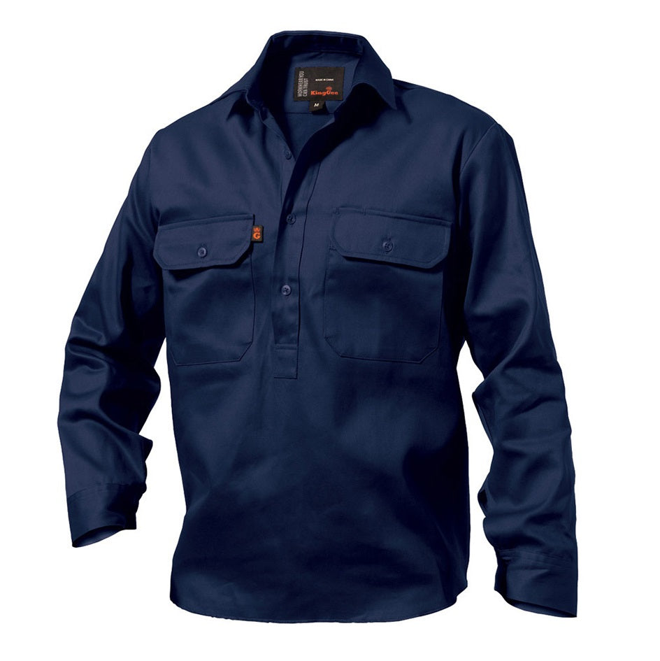 KingGee K04020 Closed Front Drill Long Sleeve Shirt