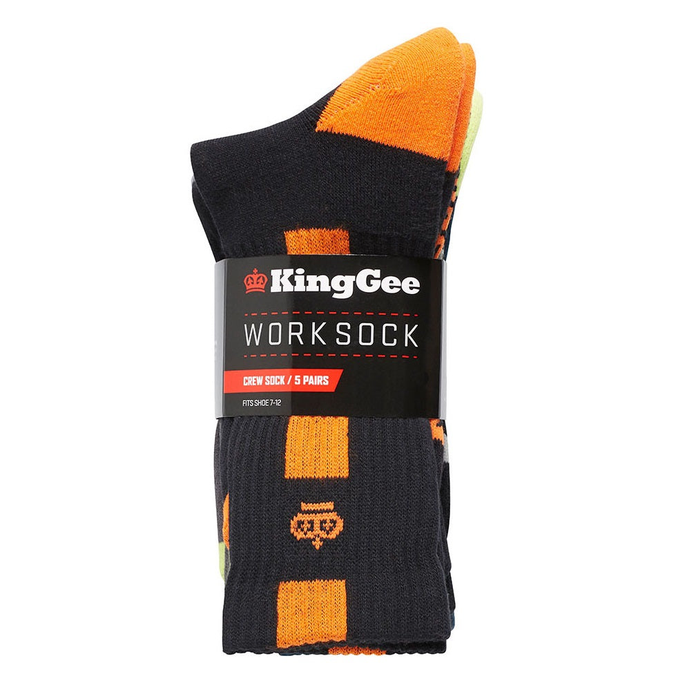 KingGee K09035 Crew Socks 5 Pk