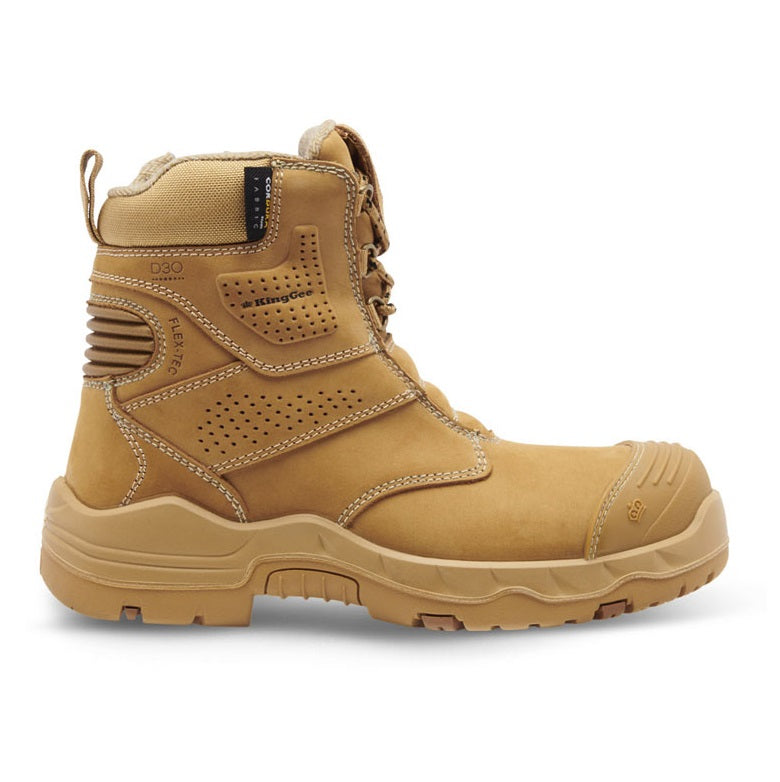 KingGee K28012 Women's Bennu Pro 6 Work Boots Wheat Colour - Scuff Cap - Side view