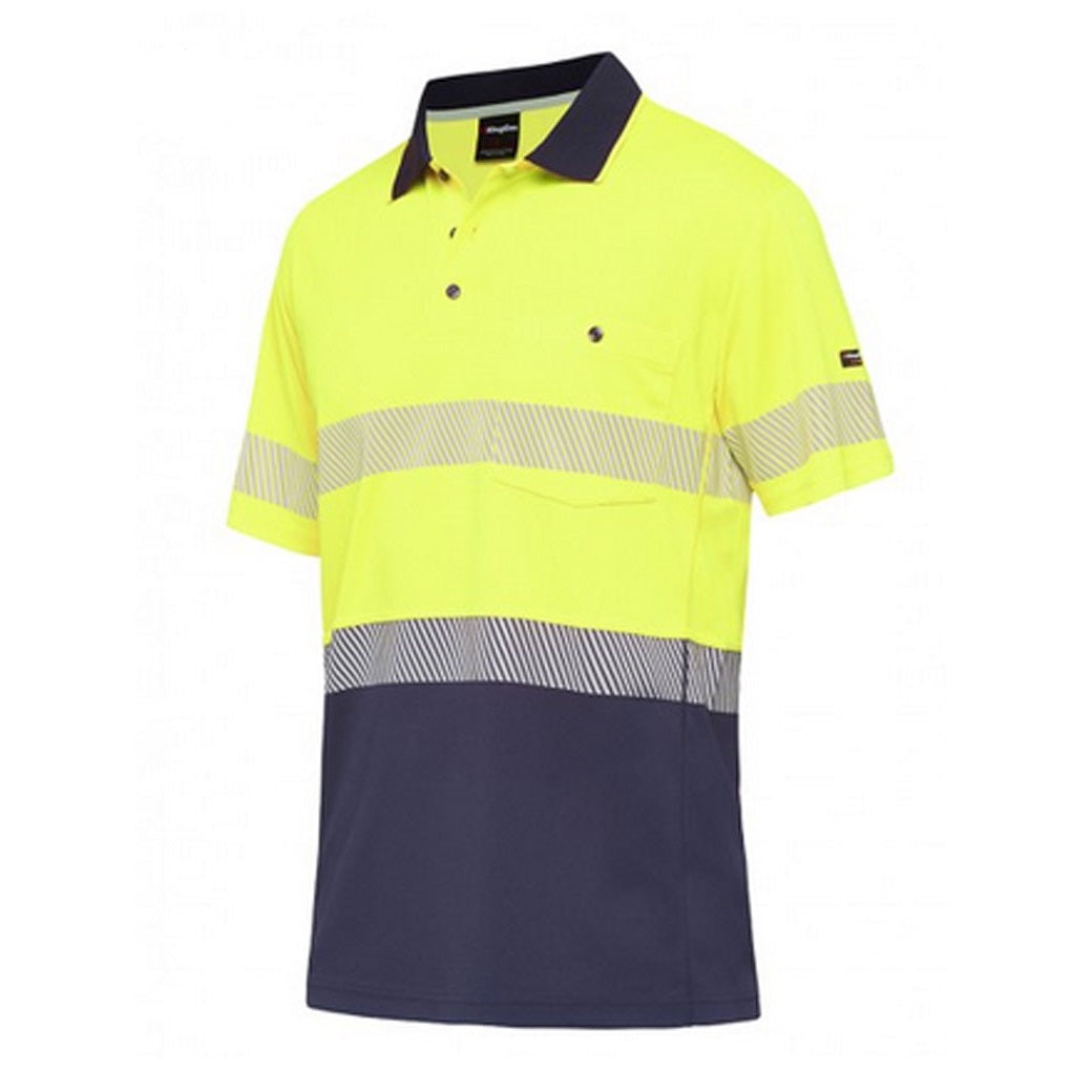 KingGee K54215 Workcool Hyperfreeze HiVis Taped Spliced Polo Short Sleeve