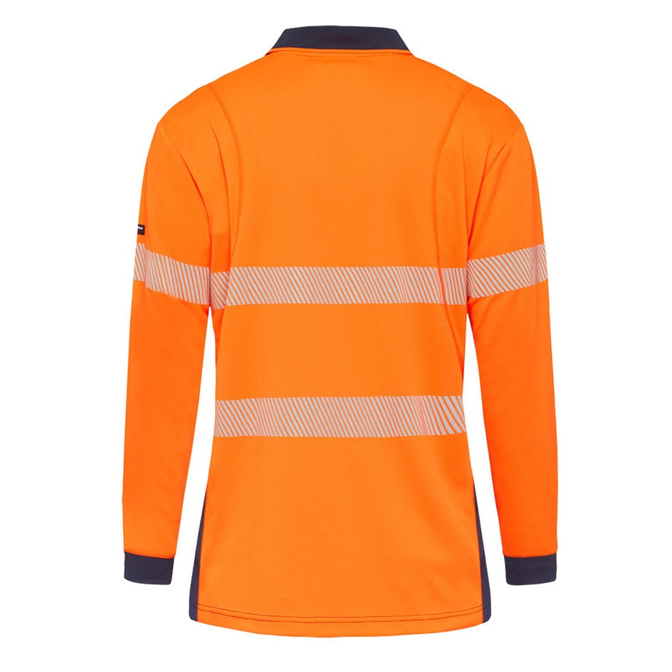 KingGee K54225 Workcool Hyperfreeze HiVis Taped Spliced Polo Long Sleeve