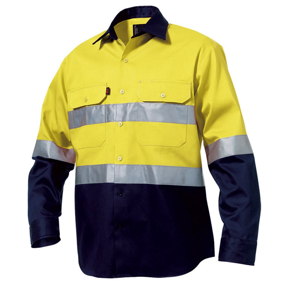KingGee K54315 Reflective Spliced Drill Long Sleeve Shirt