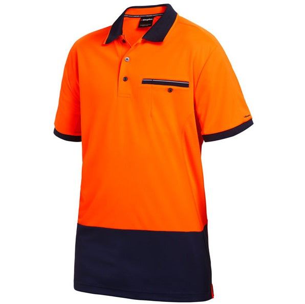 KingGee K54845 Workcool HiVis Spliced Polo Short Sleeve