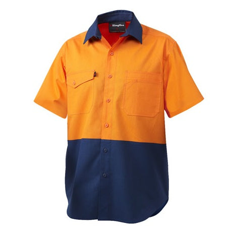 KingGee K54875 Workcool 2 HiVis Slipced Short Sleeve Shirt