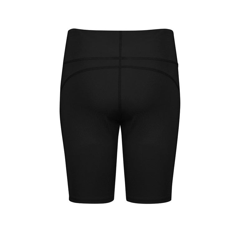 Womens black fitted stretch sports excercise quick drying premium UPF rated Biz Collection L323LS Womens Luna Bike Shorts