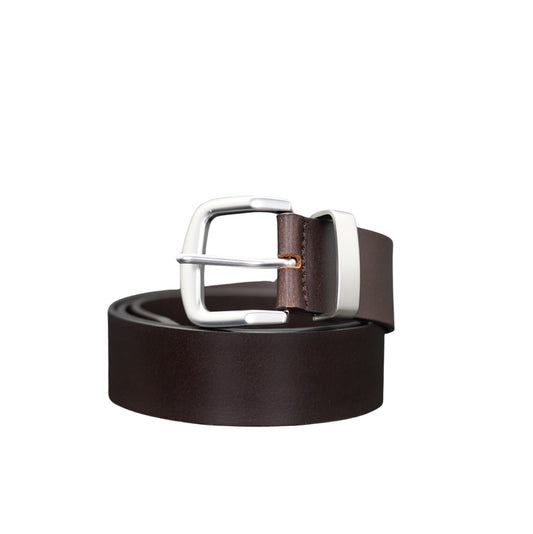 GRVL MB005BR Charters Leather Belt W/ Buckle - Brown