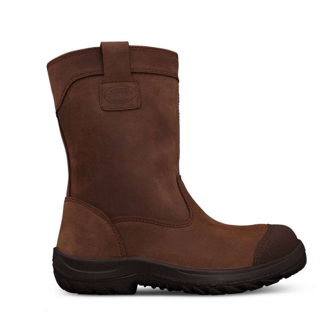 Oliver 34-692 Brown 250Mm Pull On Riggers Safety Boot