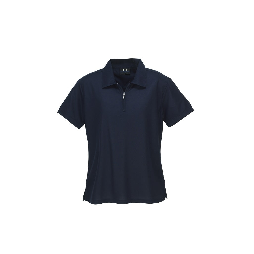 Biz Collection P3325 Womens' Micro Waffle Lifestyle Navy Polo - Front view
