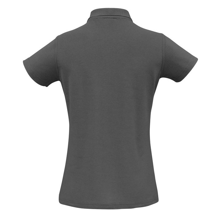 Biz Collection P400LS Crew Ladies Polo Charcoal - Back View