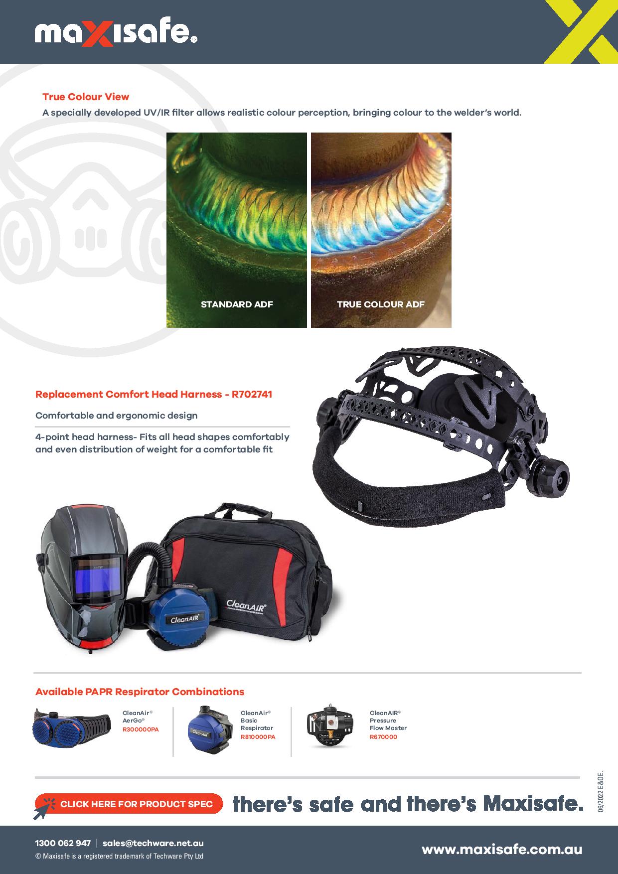 Maxisafe R812701tc Cleanair Ca-27 Yoga Welding Mask And Basic Papr Kit