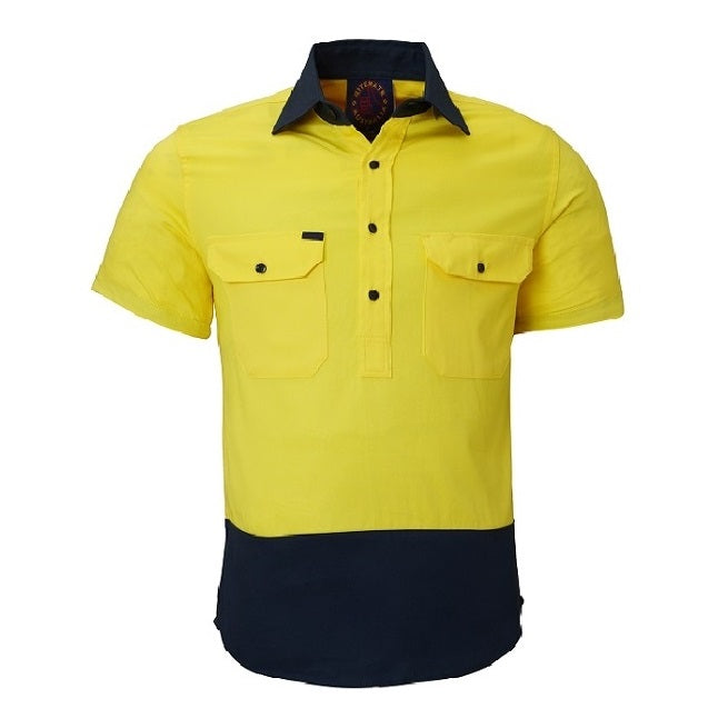 Ritemate RM105CFS Closed Front S/S Two Tone Shirt