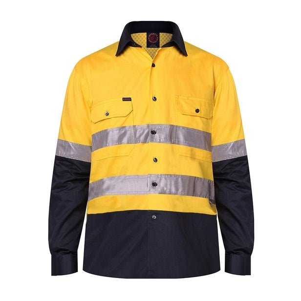 Ritemate RM107V2R Taped Vented High Vis Lightweight Long Sleeve Shirt