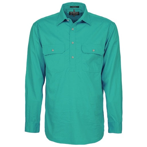 Pilbara RM200CF Original Mens Closed Front L/Sleeve Shirt Jade
