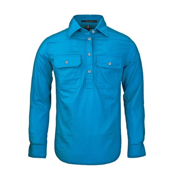 Pilbara RM300CF Womens Closed Front Long Sleeve Shirt Azure