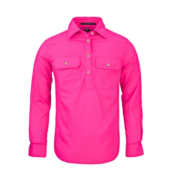 Pilbara RM300CF Womens Closed Front Long Sleeve Shirt Fuschsia