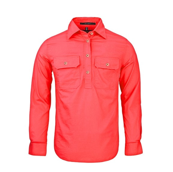 Pilbara RM300CF Womens Closed Front Long Sleeve Shirt Watermelon