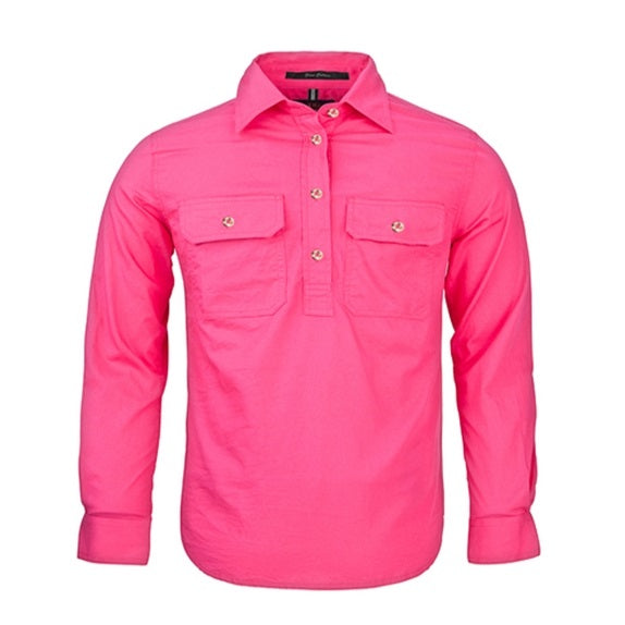 Pilbara RM400CF Kids Closed Front L/S Shirt Hot Pink